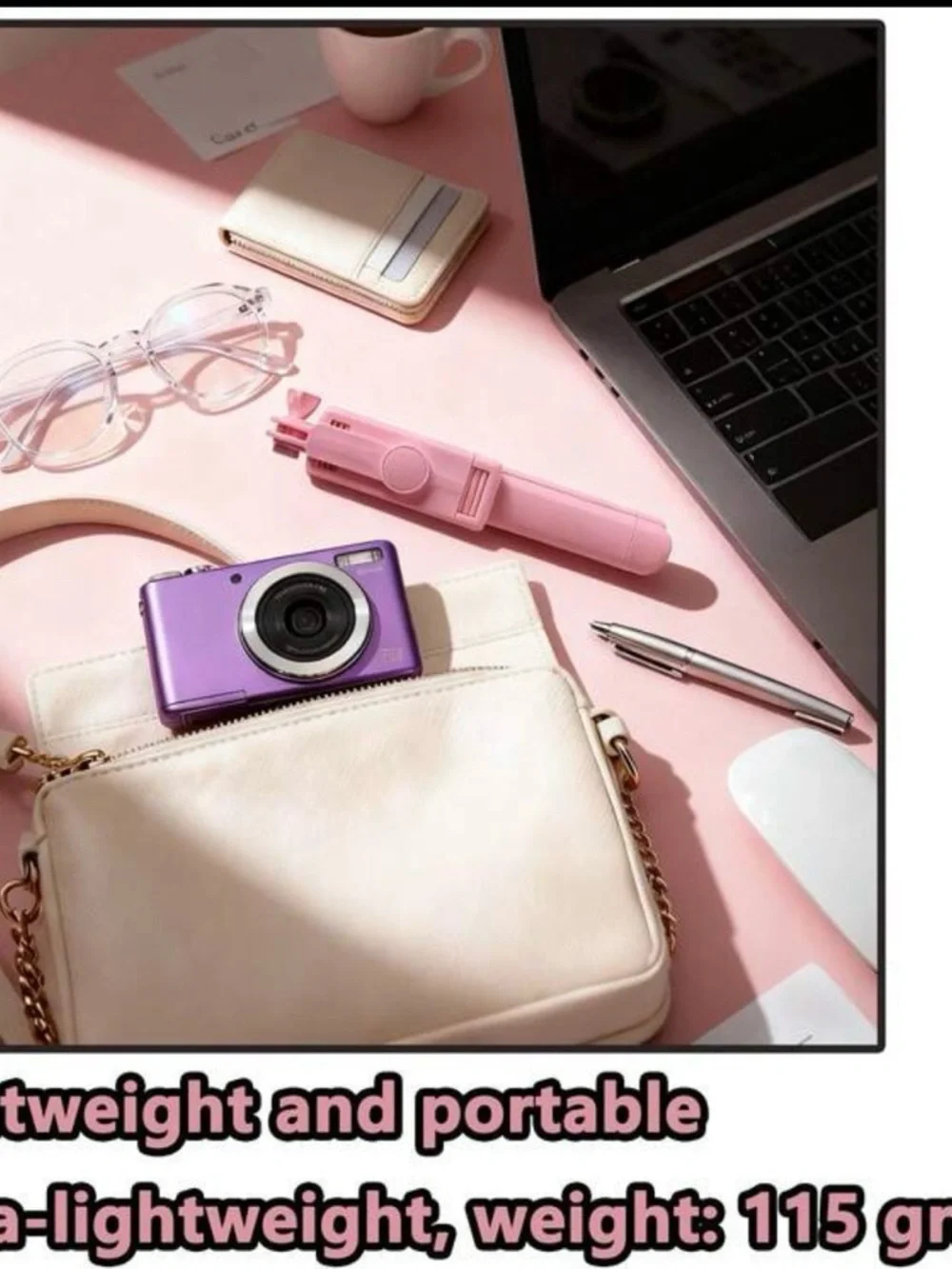 Pink 3-in-1 Bluetooth Selfie Stick Tripod with Remote